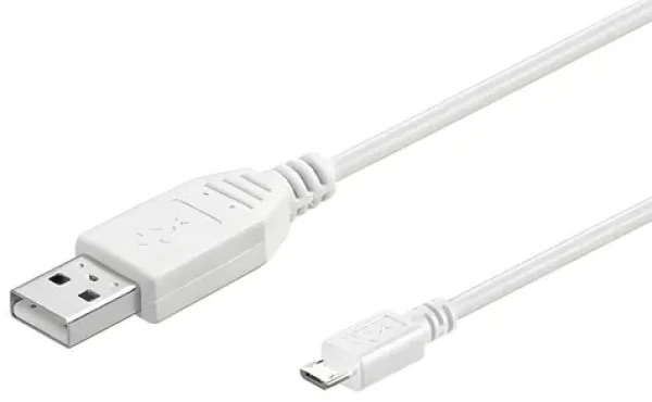 MicroConnect kábel USB2.0 A - microUSB B 0,15 m biela / USB kábel / 480 Mbit/s (USBABMICRO0,15W)