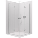 CERANO - Sprchovací kút Volpe Duo Ľ/P - 6 mm - chróm, transparentné sklo - 100x60x190 - zalamovacie CER-480190