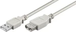 MicroConnect kábel USB2.0 A (M) - USB2.0 A (F) 3M sivá / 480Mbit/s (USBAAF3)