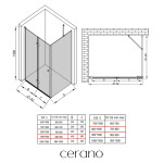 CERANO - Sprchovací kút Volpe L/P - 6 mm - chróm, transparentné sklo - 90x80x190 - zalamovacia CER-427204