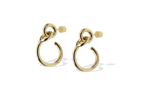 Liu Jo Kruhové pozlátené náušnice z ocele LJ2873