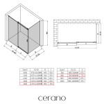 CERANO - Sprchovací kút Santoro - ľavá - 6 mm - chróm, mliečne sklo - 140x80 - posuvný CER-665734