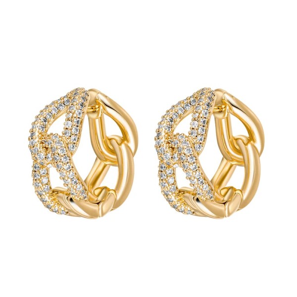 CRYSTalp Masívne pozlátené náušnice s kryštálmi Luxury 42311.G