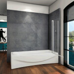 H K - Vaňová zástena s pevnou stenou V22 100 cm, číre sklo SE-V22100