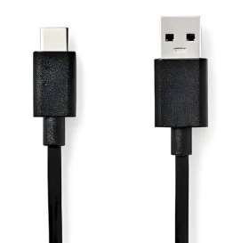Nedis USB-A - USB-C 3.2 Gen1 čierna / Kábel USB / 15 W / 5 Gbps / 1 m (CCGL61600BK10)