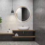 Tutumi - Zrkadlo LED 80cm meď kartáčovaná HOM-05493