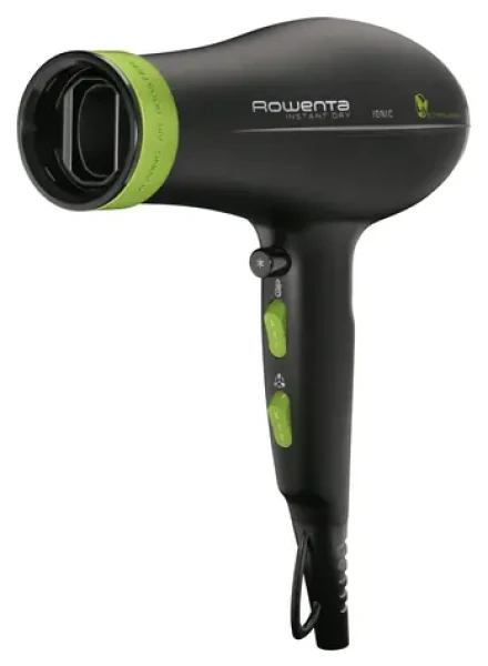 Rowenta Eco Intelligence CV 6030 čierna / zelená / sušič vlasov / 1500 W / Ionizácia / 3 teploty / 2 rýchlosti / difuzér (CV 6030)