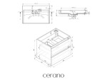 CERANO - Kúpeľňová skrinka Carole - čierna matná + umývadlo z lit. mramoru Vita - biela lesklá - 70x58x46 CER-669067