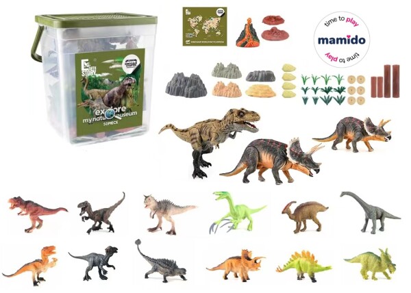 Mamido Mamido Veľká súprava dinosaurov v boxe Dinosaur Chapter XL 50 dielov