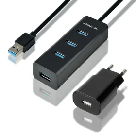 Axagon HUE-S2BP, 4X USB 5Gbps CHARGING húb, kábel USB-A 120cm, vr. AC adaptéra (HUE-S2BP)