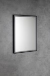 AQUALINE - CORNA zrkadlo s LED osvetlením 60x80cm, dotykový senzor, stmievateľné, čierna mat CN060