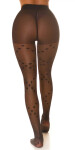 Sexi pančuchy SH6414 s potlačou "Heart" - InStylefashion UNI černá