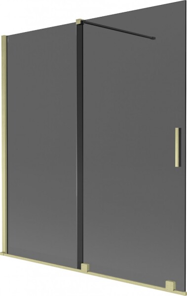 MEXEN/S - Velar dvojkrídlová posuvná vaňová zástena 150 x 150, grafit, zlatá kartáčovaná 896-150-000-41-55
