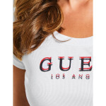 GUESS tričko Originals Ribbed Top biele L Biela