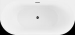 MEXEN/S - Oval vaňa voľne stojaca nástenná 180 x 80, biela, sifón a prepad čierna 52671808000-70