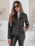 Dámska kožená bunda čierna FashionStreet TY5201 L