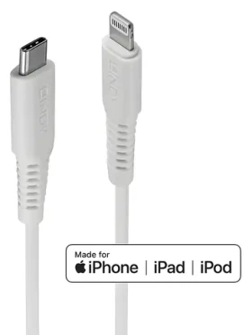 Lindy 2m biela / Dátový kábel / USB-C (M) - Lightning (M) / USB 2.0 / MFi certifikácia (31317)