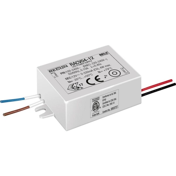 RECOM LED driver 4 W 0 - 170 mA 24 V/DC nastaviteľný; RACV04-24
