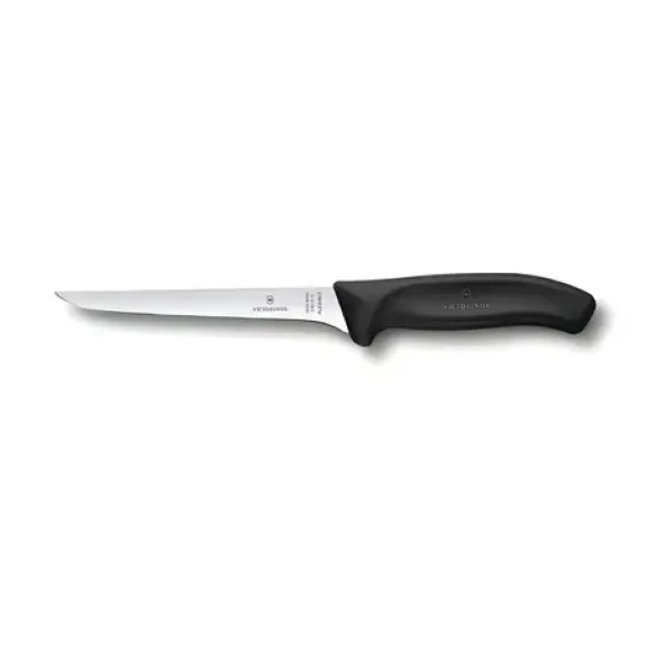 VICTORINOX Vykosťovací nôž Swiss Classic čierna / 15 cm / Hladké ostrie / Flexibilný (6.8413.15B)
