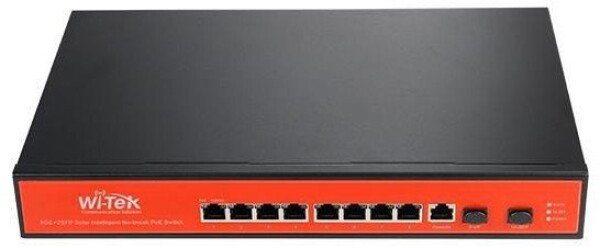 XXX_Planet Technology Corp (Planet) Wi-Tek WI-PMS310GF-UPS+V2 łącza sieciowe Zarządzany L2 Gigabit Ethernet (10/100/1000) Obsługa PoE Čierny, Oranžový