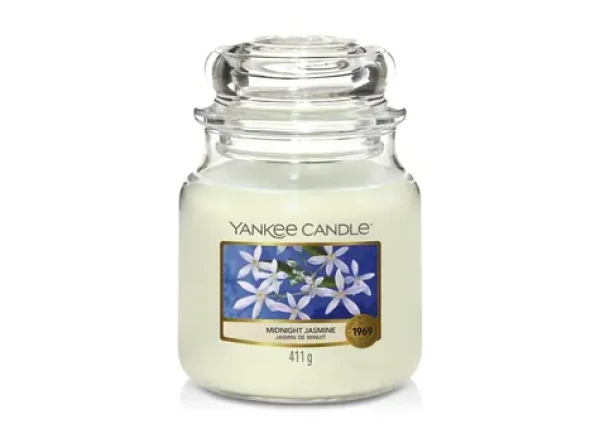 Yankee Candle Midnight Jasmine stredný pohár 411g / doba horenia až: 75 h (5038580000467)