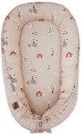 EKO Hniezdo pre bábätko obojstranné bavlnené My farm Stars Powder pink 90x60 cm