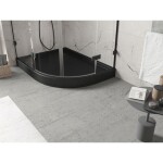 MEXEN - Flow+ Sprchová vanička štvrťkruh asymetrická ľavá 100 x 80, čierna mat 46Q708010LH