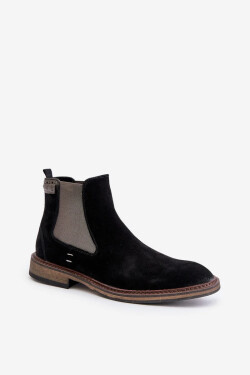 Semišové členkové topánky Chelsea Pánske Big Star OO174154 Black 41