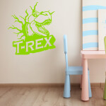 Veselá Stena Samolepka Dinosaurus T-REX Farba: ružová, Veľkosť: 60 x 65 cm