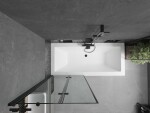 MEXEN/S - Cube obdĺžniková vaňa 170 x 80 cm s panelom + vaňová zástena 80, čierna vzor 550517080X9208027070