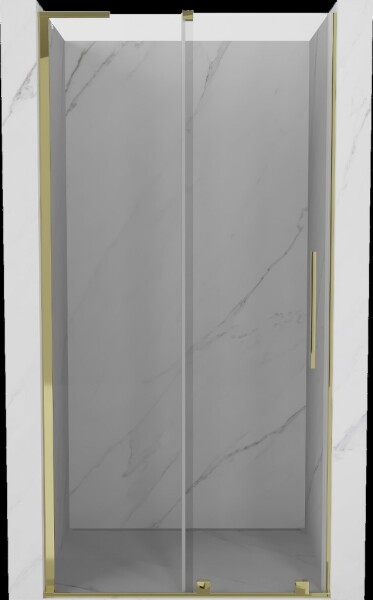 MEXEN/S - Velar L posuvné sprchové dvere 120, transparent, zlatá 871-120-003-01-50