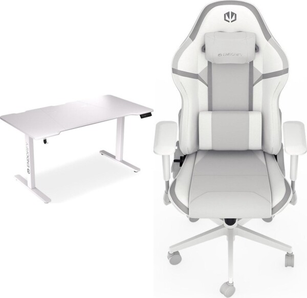 Endorfy Biurko Endorfy Atlas L Electric Białe 150 cmx78 cm + Fotel Scrim OWH biały