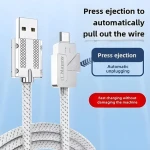 Cable USB-C - USB-A kábel s tlačidlom pre odpojenie / Kábel / 6A rýchle nabíjanie / textilné opletenie / 2 m (KU31CO2)