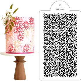 Šablóna na šablonie kvety 40x21 cm - Cakesicq - Cakesicq