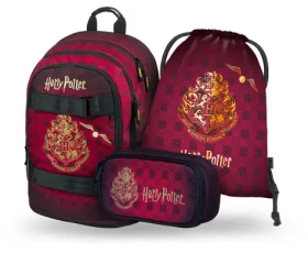 BAAGL SET 3 Skate Harry Potter Bradavice vínový: batoh, peračník, sáčok (A-35421)