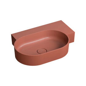 OMNIRES - OVO M+ umývadlo na dosku/závesné - pravé, 64 x 44 cm, terracotta mat; OVO645UWPTE