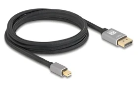 DeLock šedá / Kábel / Mini DisplayPort - DisplayPort / 8K, 60 Hz / 2 m (81092)