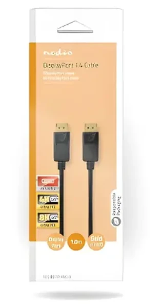Nedis DisplayPort - DisplayPort 1 m čierna / DisplayPort kábel / DP 1.4 / 8K 60 Hz / pozlátené konektory (CCGB37014BK10)