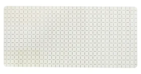 MSV QUADRO Premium protišmyková podložka do vane biela / SBS kaučuk / odtokové otvory / 36 x 76 cm