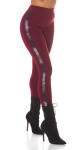 Sexy Highwaist Treggings with Glitter BORDEAUX S/M