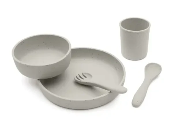 KikkaBoo Jedálenská súprava 5-dielna Platinum Silicone Sand / od 6 mesiacov (31302050002KB)