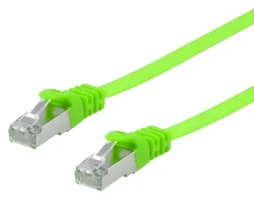 Equip Cat6a U/FTP plochý zelená / Patch kábel / 5 m / LSZH / AWG 30/7 (607644)