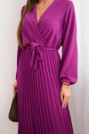 Uzlové šaty s plisovaným spodným dielom tmavo fialové UNI