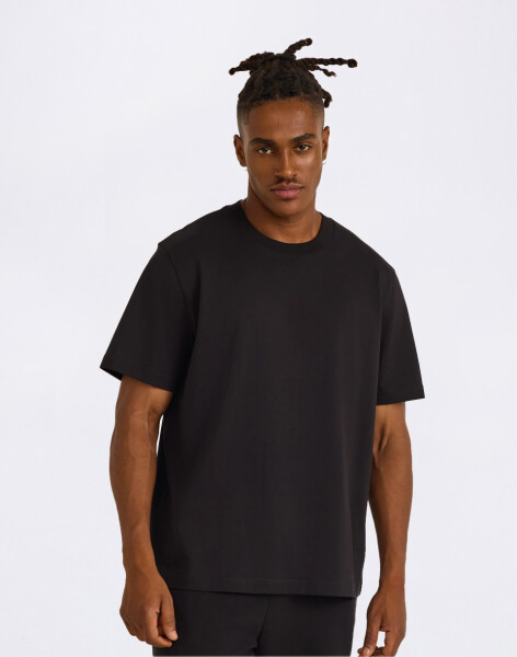 Organic Basics True Heavy Boxy Fit Tee Black S