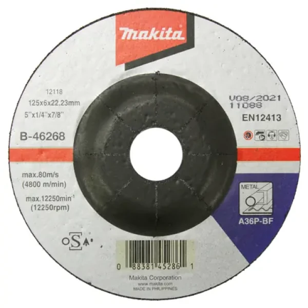 Makita B-46268 Hrubovací kotúč 125x22.23mm / pre brúsenie oceľových obrobkov (B-46268)