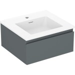 MEXEN/S - Orio kúpeľňová skrinka 50 cm s umývadlom Otis, 1 šuplík, grafit mat/biela mat 91A10-05023-1-BF66-W18M01