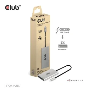 Club3D CSV-1586 / Video hub / Thunderbolt 3 / 2x DisplayPort / Dual 4K 60Hz alebo Single 8K 60Hz (CSV-1586)