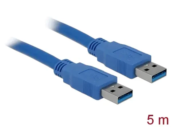 DeLock USB-A - USB-A 3.0 modrá / USB kábel / 5 m (82537)