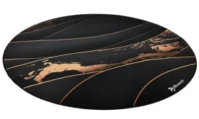 Arozzi Zona Floorpad Black Gold / ochranná podložka na podlahu / guľatá 121 cm priemer / čiernozlatý design (AZ-ZONA-PAD-BKGD)