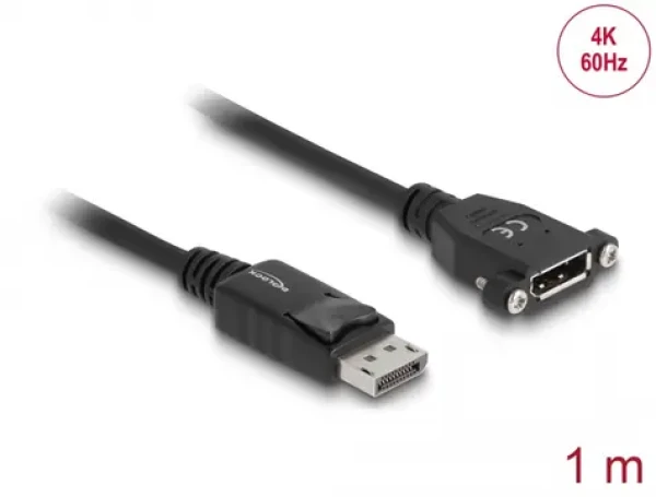 DeLock Kábel DisplayPort 1.2 (M) - DisplayPort 1.2 (F) 1m čierna (85114)